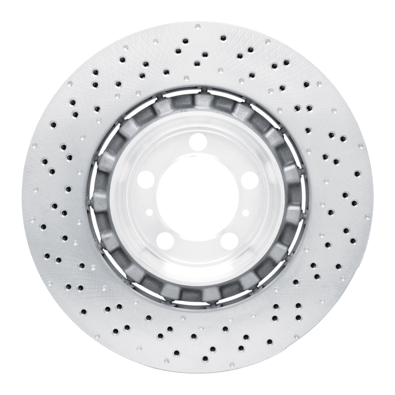Porsche 911 Brake Rotor (1) - Rear - R1 Concepts - Drilled Carbon Alloy GeoMET - `13-`19